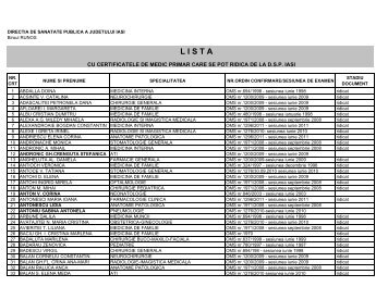 lista - Directia de Sanatate Publica Iasi