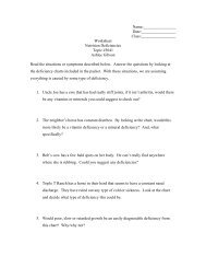 Worksheet Nutrition Deficiencies Topic #3041 Ashlee Gibson