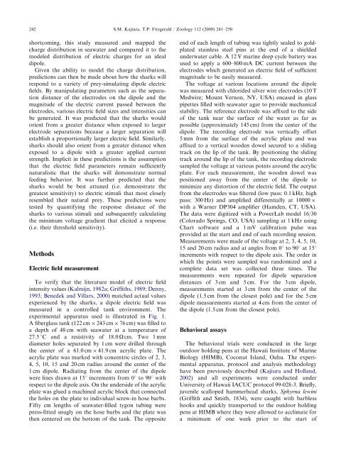 Response of juvenile scalloped hammerhead sharks to electric stimuli