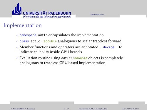 Vectorizing the forward mode of ADOL-C on a GPU ... - Autodiff.org