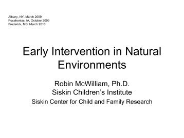 Routines-Based Intervention (Day One). - Siskin Children's Institute