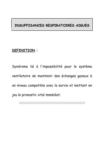 Insuffisance respiratoire aigue