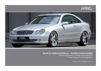 W209 CLK-Klasse Preisliste - MEC DESIGN