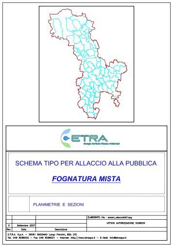 Schema tipo per l'allacciamento alla fognatura mista - Etra Spa