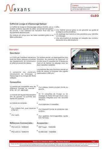 Imprimer la fiche produit/ CrÃ©er un fichier PDF - Nexans