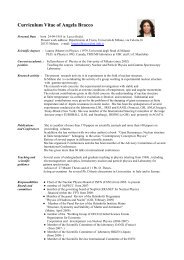 Curriculum Vitae of Angela Bracco - NuPECC