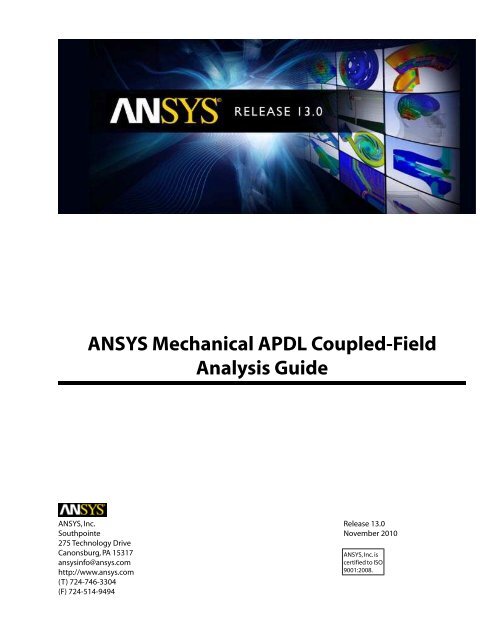 Ansys Mechanical Apdl Coupled Field Analysis Guide