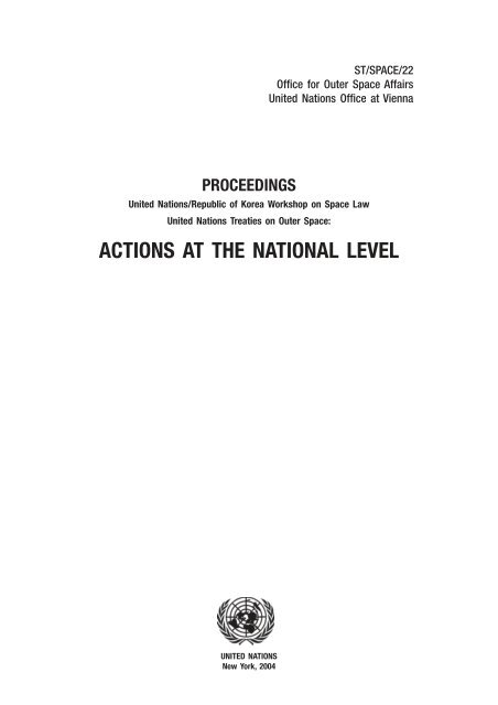 Proceedings of the Workshop - United Nations Office for Outer ...