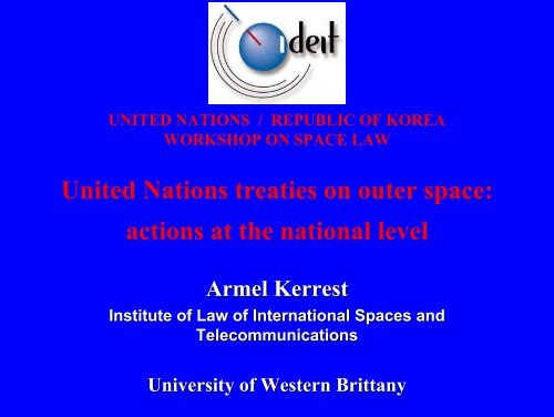 Proceedings of the Workshop - United Nations Office for Outer ...