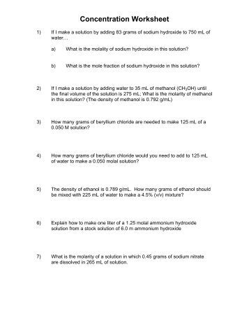 Worksheets Concentration Worksheet concentration worksheet 1 jflaherty1kleinisd net