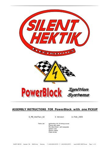 ASSEMBLY INSTRUCTIONS FOR PowerBlock with ... - Silent Hektik