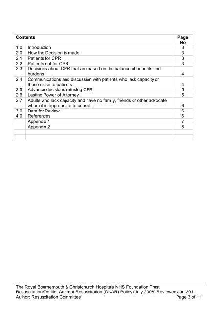 Resuscitation Policy (DNAR) July 12 - Royal Bournemouth Hospital