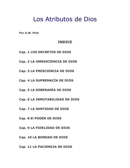 Los Atributos de Dios - Iglesia Cristiana Seguidores de Jesus Los Atributos de Dios - Iglesia Cristiana Seguidores de Jesus