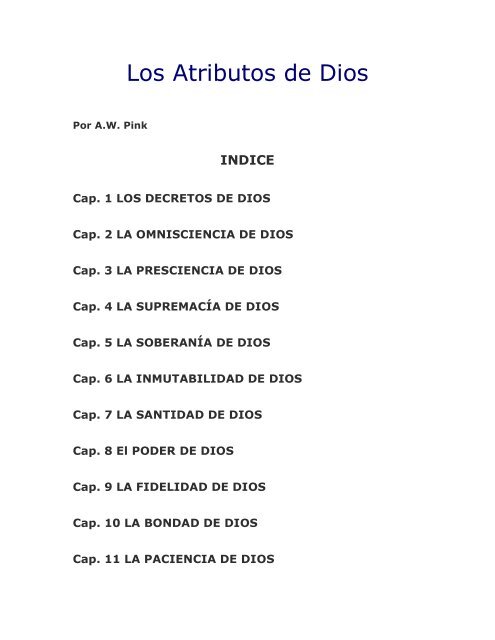 Los Atributos de Dios - Iglesia Cristiana Seguidores de Jesus