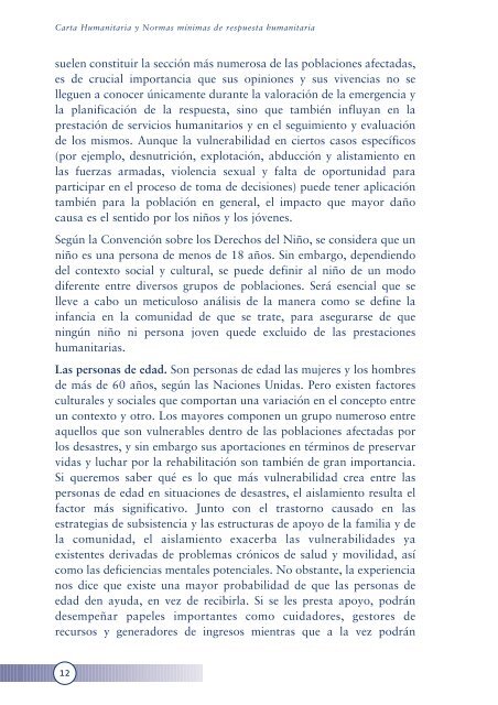 Carta Humanitaria y Normas mÃ­nimas de respuesta humanitaria en ...