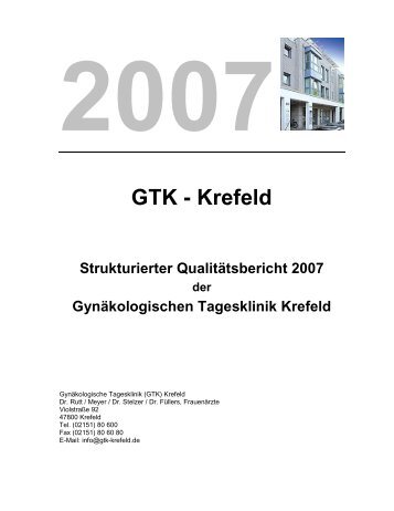 QM-Bericht 2007 - in der GTK Krefeld