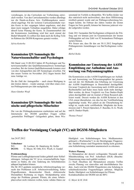 Treffen der Vereinigung Cockpit (VC) mit DGSM-Mitgliedern