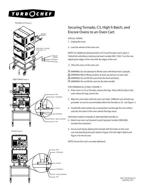 Securing Tornado, C3, High h Batch, and Encore Ovens ... - Turbochef