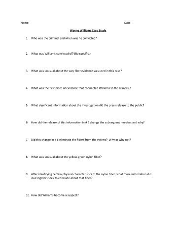 Wayne Williams Case Study Questions