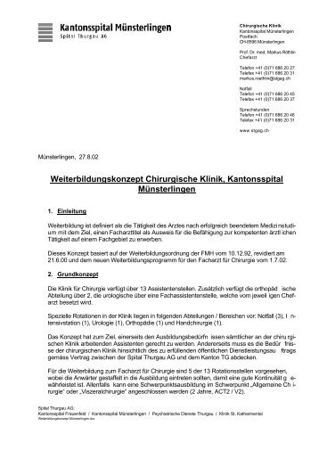 Weiterbildungskonzept Chirurgische Klinik, Kantonsspital ...