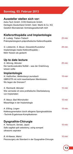 Programm Kongress in St-Anton