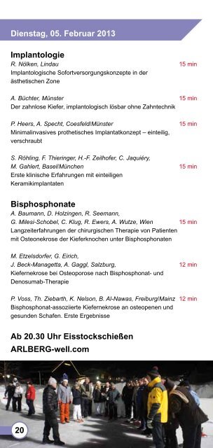 Programm Kongress in St-Anton