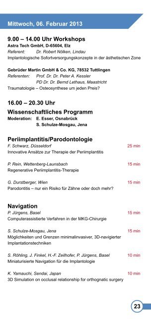 Programm Kongress in St-Anton