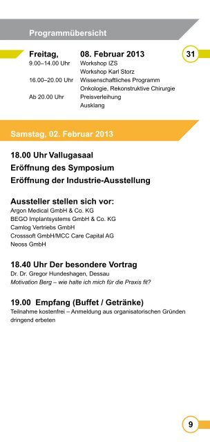 Programm Kongress in St-Anton