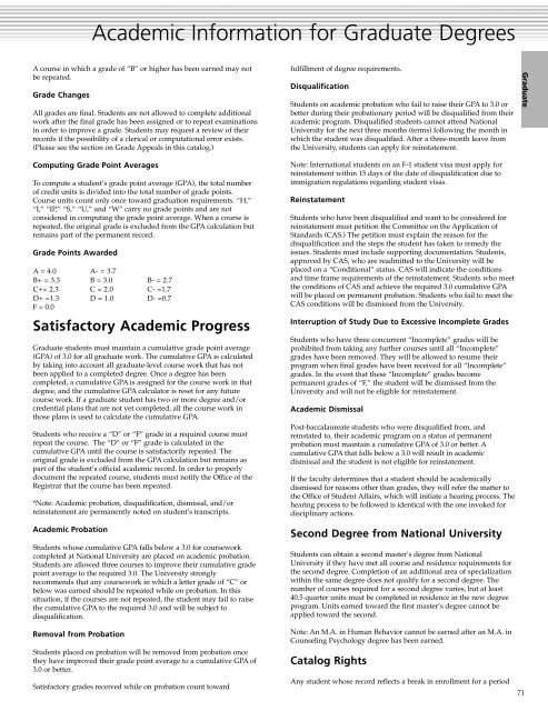 Catalog 73 - National University