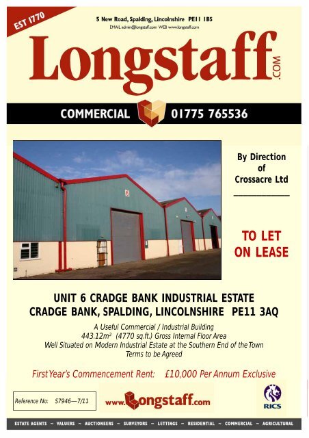 TO LET ON LEASE UNIT 6 CRADGE BANK INDUSTRIAL ... - Longstaff