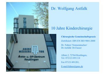 Chirurgische Gemeinschaftspraxis - Dr. med. Joachim Fauser