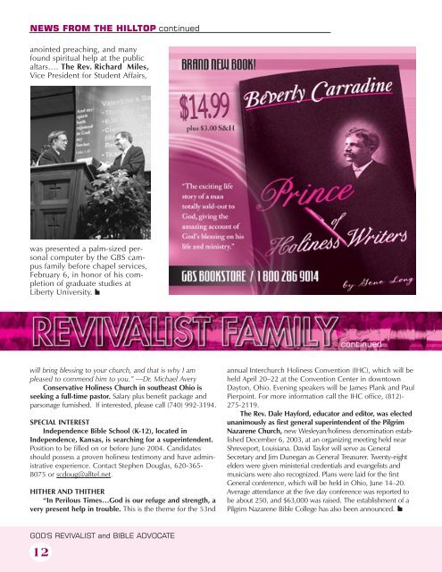 Download the March Issue - God's Bible School & College