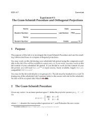 The Gram-Schmidt Procedure and Orthogonal Projections 1 ...