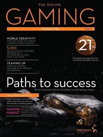 TEAMING UP GAMING MARKET MOBILE CREATIVITY - Betsson AB