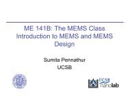 ME 141B: The MEMS Class Introduction to MEMS and MEMS Design