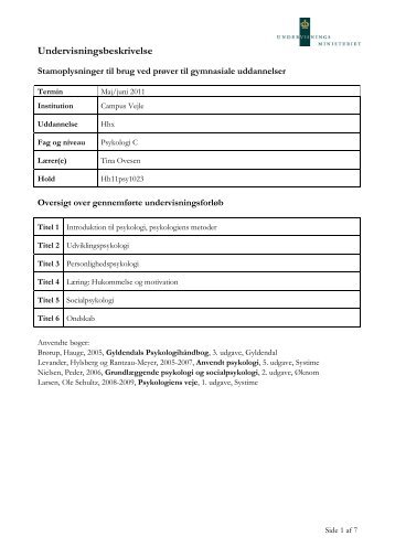 hh11psy1023 Tina Ovesen - Campus Vejle