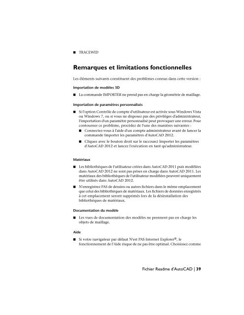 AutoCAD Architecture 2012 Fichier Readme - Exchange - Autodesk