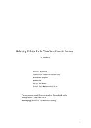 Balancing Utilities: Public video surveillance in Sweden