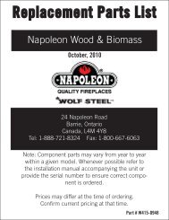 2012 wood napoleon parts pricing - Hearth Products Distributing
