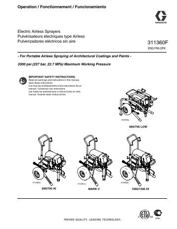 311360F - Electric Airless Sprayers Operation, English ... - Graco Inc.