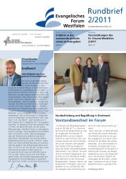 Evangelisches Forum Westfalen - Rundbrief 2/2011