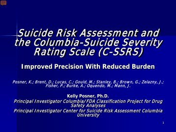 Suicide Risk Assessment and the Columbia-Suicide Severity Rating ...