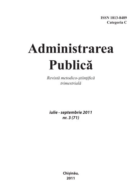 Revista "Administrarea publicÄ" iulie â septembrie 2011 nr. 3