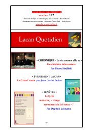 CHRONIQUE - La vie comme elle va Une histoire ... - Lacan Quotidien