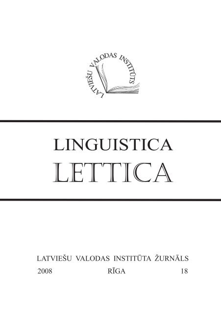 Linguistica lettica 18
