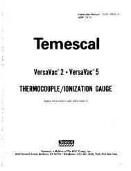 Temescal Versavac 2 & 5 instruction manual - HSD Engineering