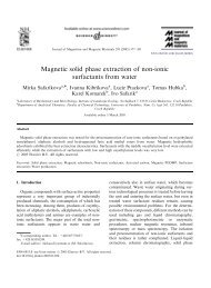 Magnetic solid phase extraction of non-ionic surfactants from water