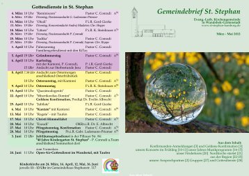 Gemeindebrief St. Stephan