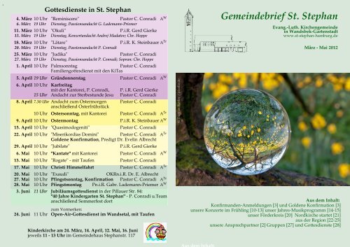 Gemeindebrief St. Stephan