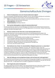 11 Fragen â 11 Antworten Gemeinschaftsschule in Ehningen